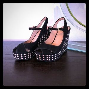 Tory Burch Ollie polka dot wedge sandals